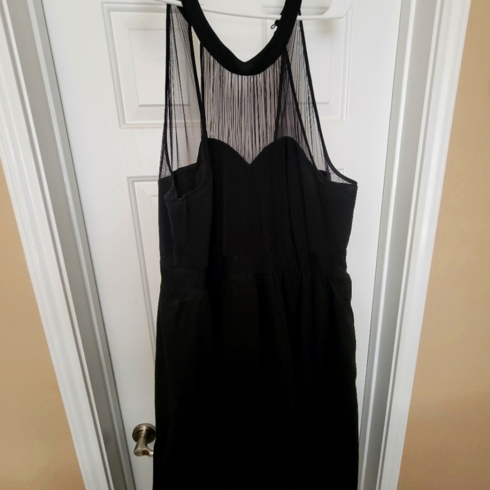 Torrid Black Backless Dress with Sheer Detail
